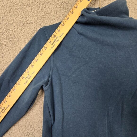 Athleta Cozy Karma II Sweatshirt Soft Twist Funnel Neck Dark Blue Sz XXS - Picture 9 of 9